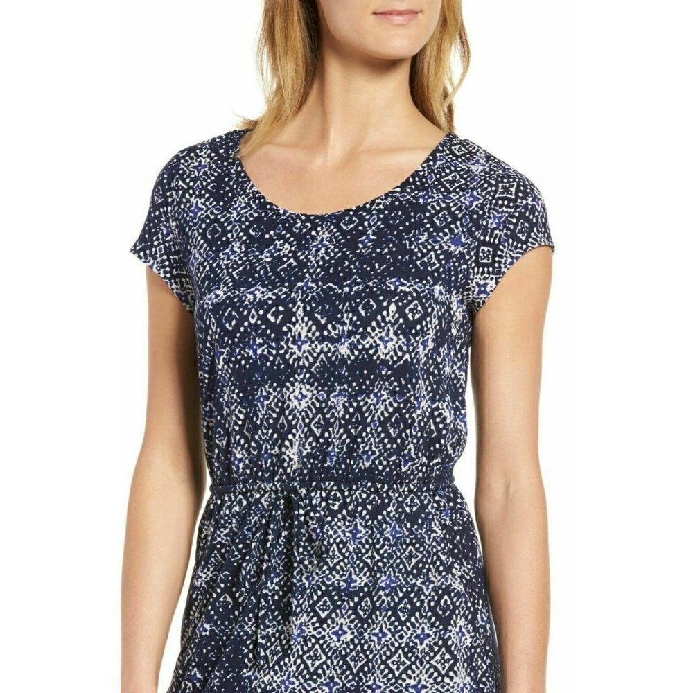 Lucky Brand Womens Tile Print Drawstring Dress xs - Picture 2 of 12